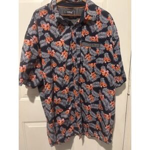 Company 81 Eighty One Shirt Hawaiian Men's Button Down Palm‎ Tree 5XL Blue